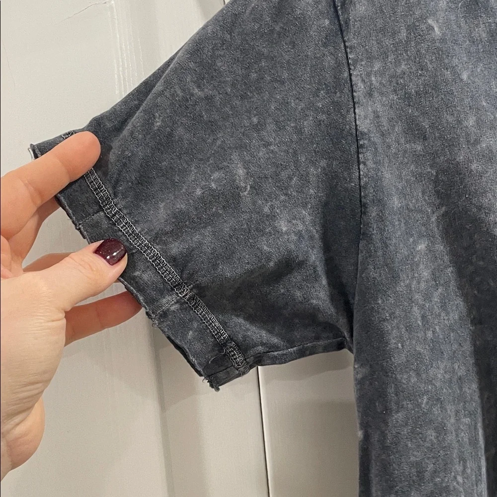 Free People Movement Blue Grey Tunic Leg Day Top XS Oversized Raw Edge - Picture 5 of 8